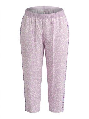 Unbranded Pull On Wide Leg Lounge Pants Sz 1X Purple Leopard Print Sleepwear